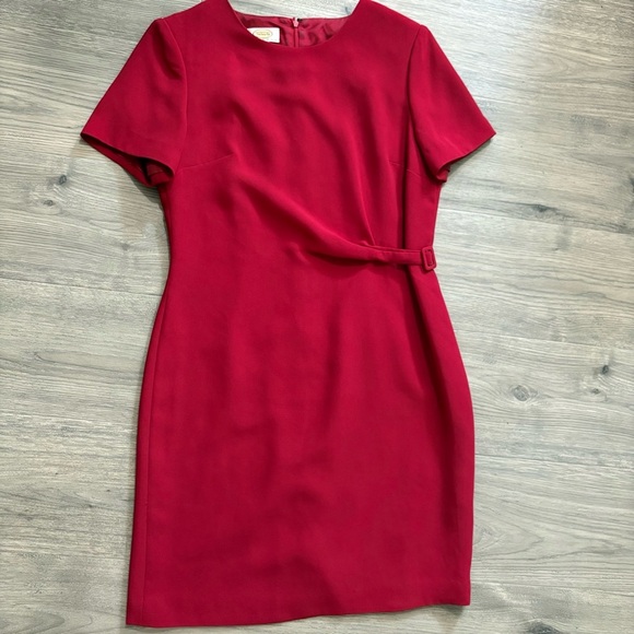 Talbots Womens Sheath Dress Sz 10P Red Stretch Short Sleeve Classic Career - Picture 5 of 9